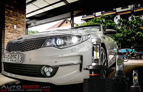 Kia Optima nâng cấp đèn led gtr H11 6000k
